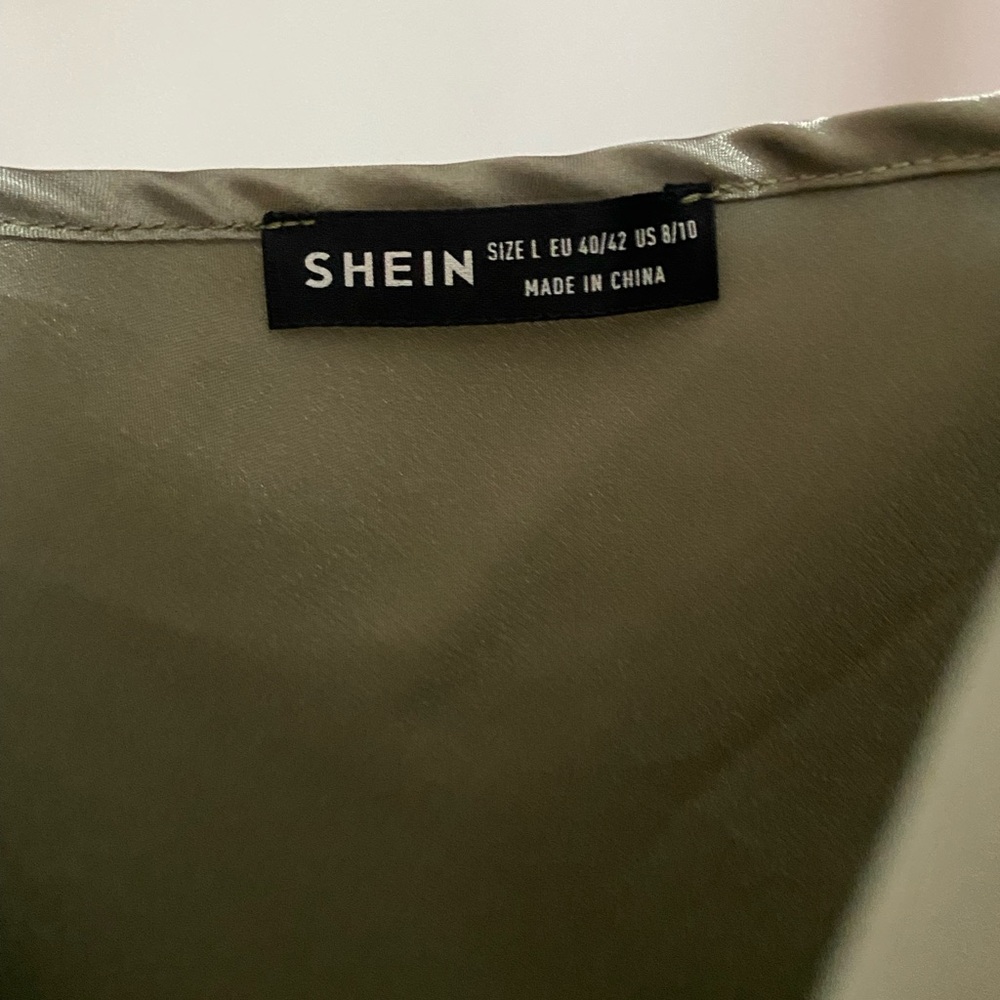 SHEIN silk slip dress with cowl neck